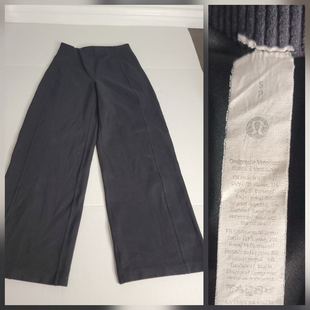 Lululemon Stretch Knit Straight Leg Pull-On Pants Black S Wide Leg Office Career